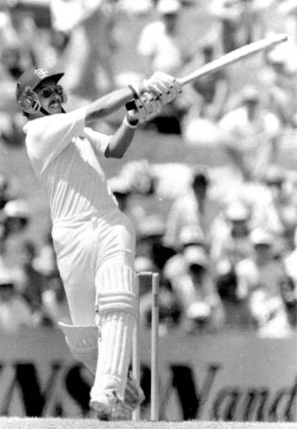 Just Murray Bennett throwing the kitchen sink at the ball. You wouldn't expect anything less than that from a batsman sporting aviators in the middle. Would you?