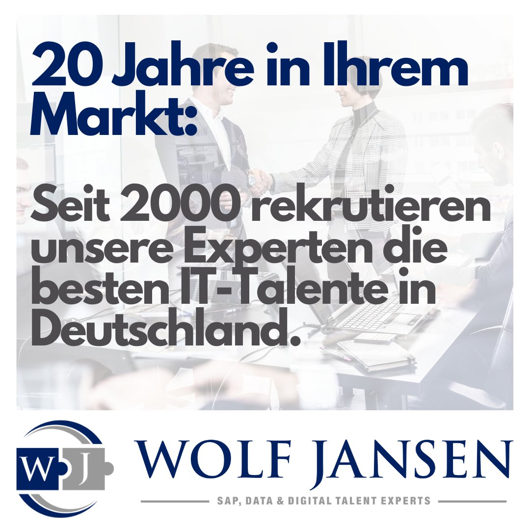 Wie viel Erfahrung hat Ihr derzeitiger Rekrutierungspartner? 

#rekrutierung #recruitment #sap #data #digital #wolfjansen