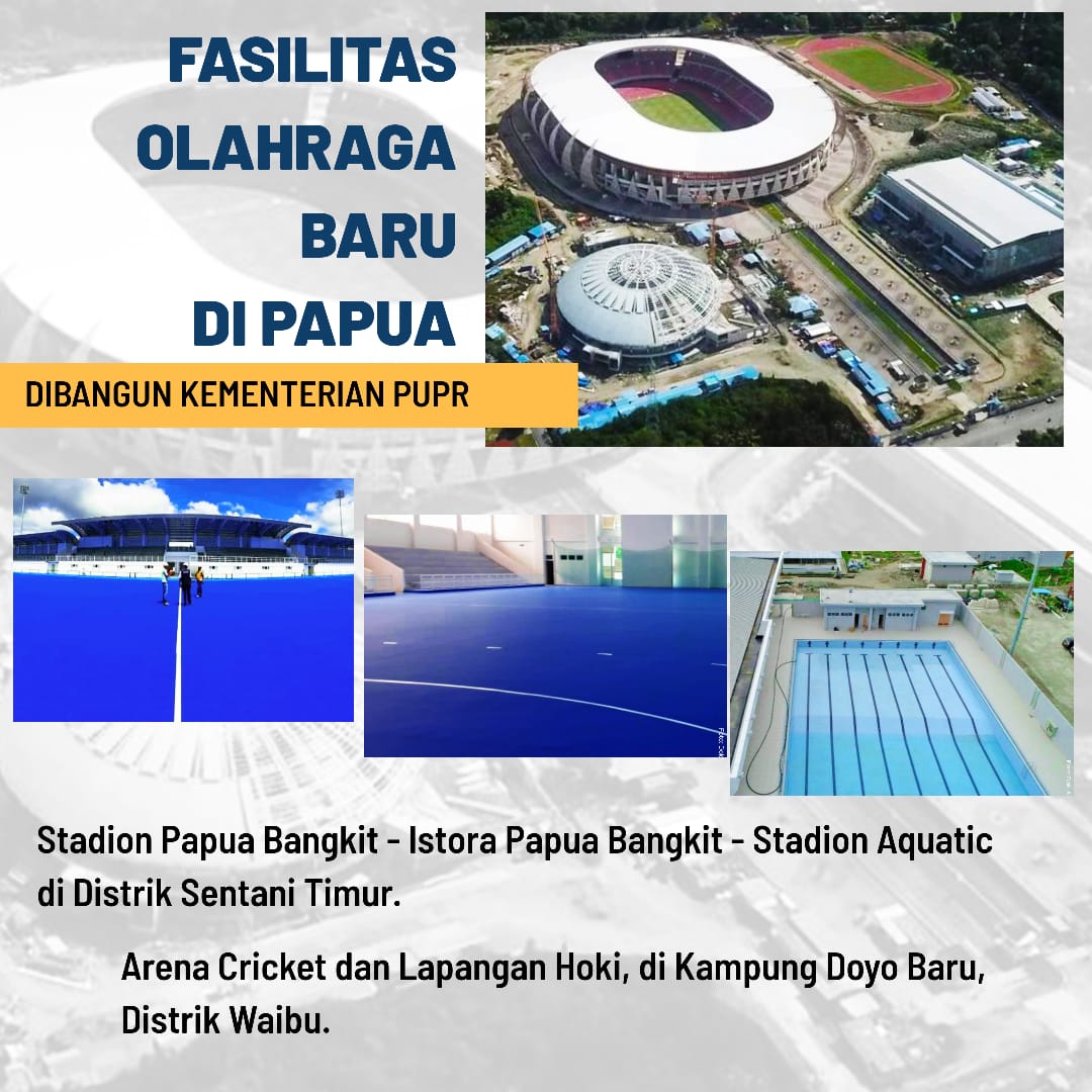 Indah nian fasilitas olahraga yang dibangun pemerintah @jokowi. Pembangunan di Papua maupun Papua Barat harus dilakukan, mengejar ketertinggalan. Kepedulian pak @jokowi terhadap Papua memang hebat banget.

@tempemendoanGL @ChusnulSyantik @NgkongRoses @Chaterinee8 @Lestari_Leonita