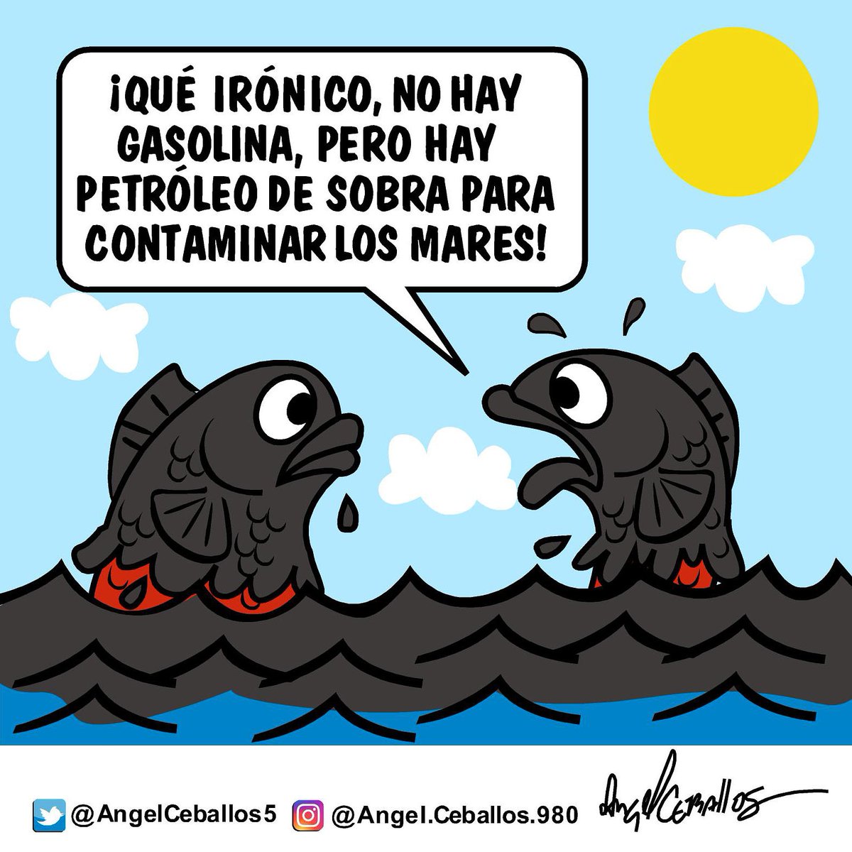 Mi Caricatura del día... #19agosto #DesastreEcologico #DerramesDePetróleo #ParqueNacionalMorrocoy @CaricaturasVe @caricaturasyh #Caricatura