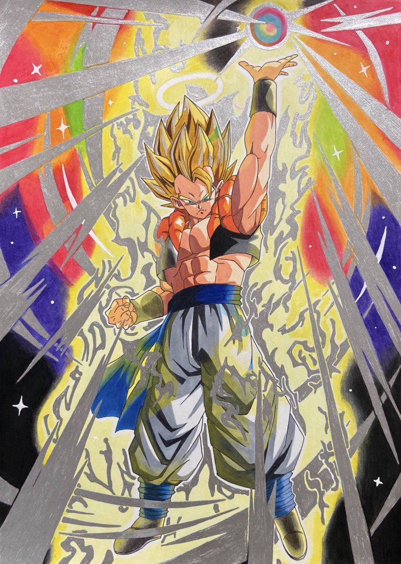 ドラゴンボール Sdbhより ゴジータを模写しました 背景は自分なりの塗り方になってます いたち のイラスト