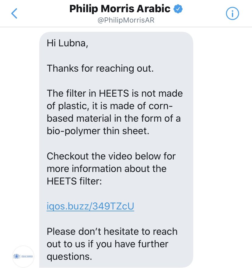 Lubna Hamdan on Twitter: "Is the filter in iQOS heet sticks made out of  plastic @PhilipMorrisAR ? Disclaimer: this was taken by me as my friend  unwrapped the filter. I do not