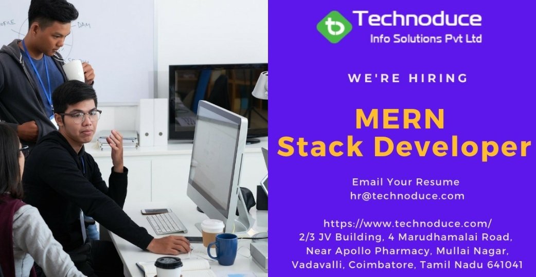 Technoduce's tweet image. Hello, 
We are looking for MERN Stack Developers with 2+ Years of Experience, Interested candidates send CV at hr@technoduce.com
#technoduce #hiringmernstackdeveloper #fullstackdevelopement #mernstackdevelopement #nodejsdevelopment #stackdeveloper #recruitment #recruiting