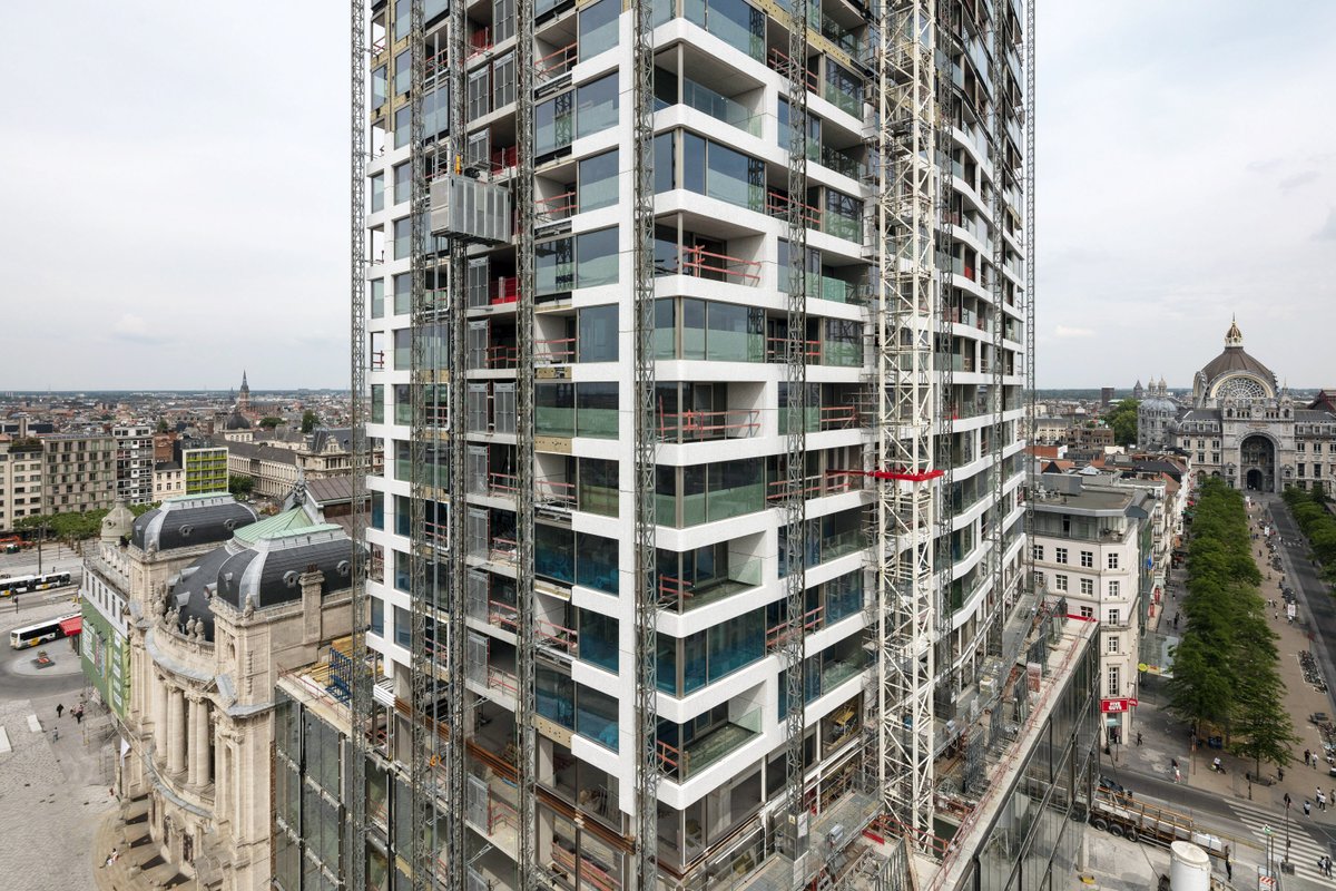 #WielArets Architects progress construction on the #AntwerpTower in #Antwerp, #Belgium: tinyurl.com/y2xefz3y
