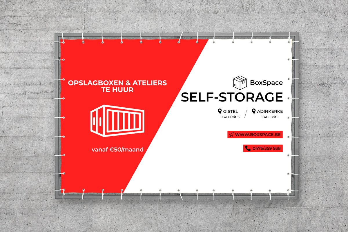 frontletter's tweet photo. Voor onze klant Boxspace mochten we instaan voor het design van hun gloednieuwe werfdoeken.
.
#frontletter #software #customsoftware #digitalmarketing #socialmedia #branding #design #banner https://t.co/Xongts7NeV