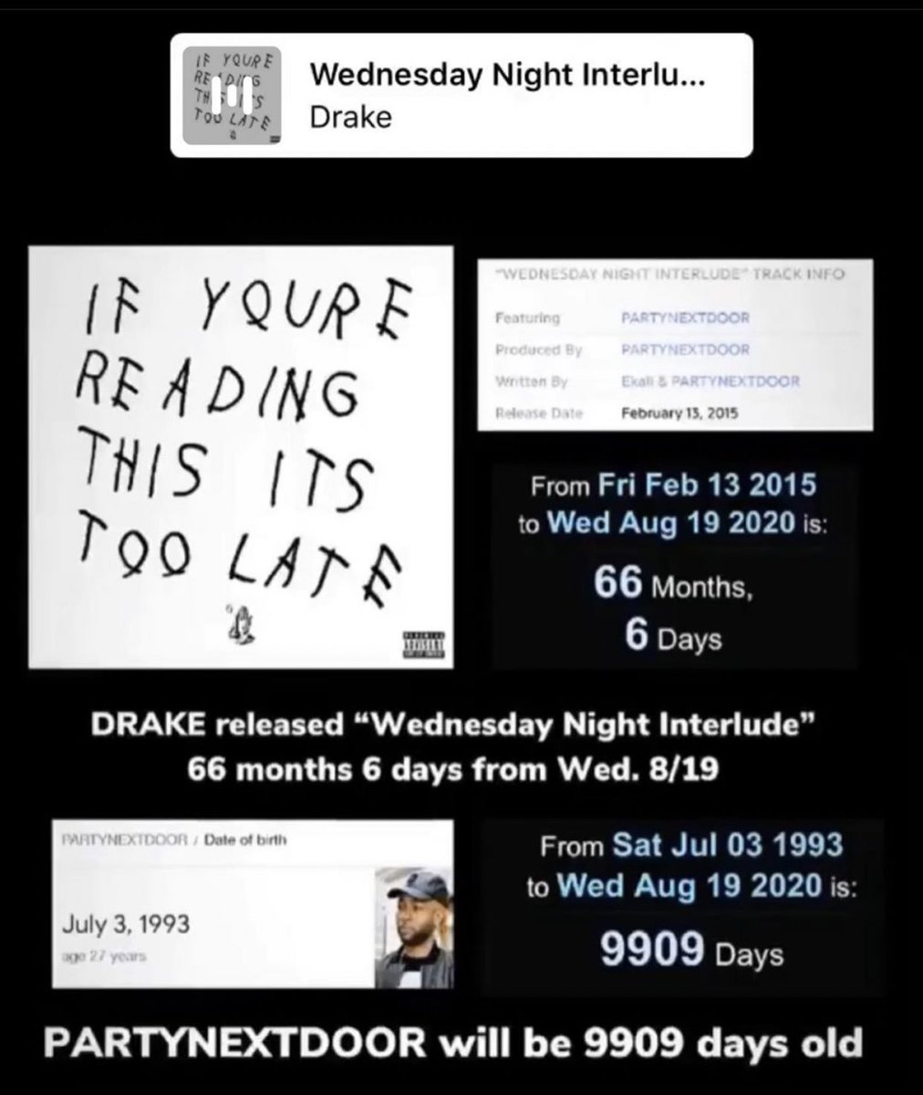 3 years 3 months 3 days from August 19th, 2020. The Mayor of Portland, Oregon assumed office exactly 3 years 33 weeks from August 19th, 2020. Drake’s mixtape titled “IF YOU’RE READING THIS IT’S TOO LATE” was released 66 months 6 days from Wednesday, August 19th, 2020 and features