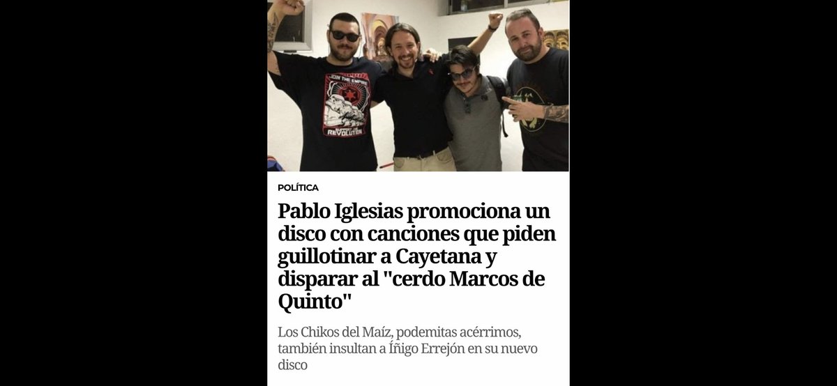 MarcosdeQuinto's tweet photo. Me pregunto si Iglesias (que recientemente parece reconvertido en pacifista y critica ahora los escraches que importó, porque ya no los controla) tiene intención de disculparse por su activa contribución a la generación de odio... y si sigue apoyando que se dispare contra mí. https://t.co/1hpEDcUdEs