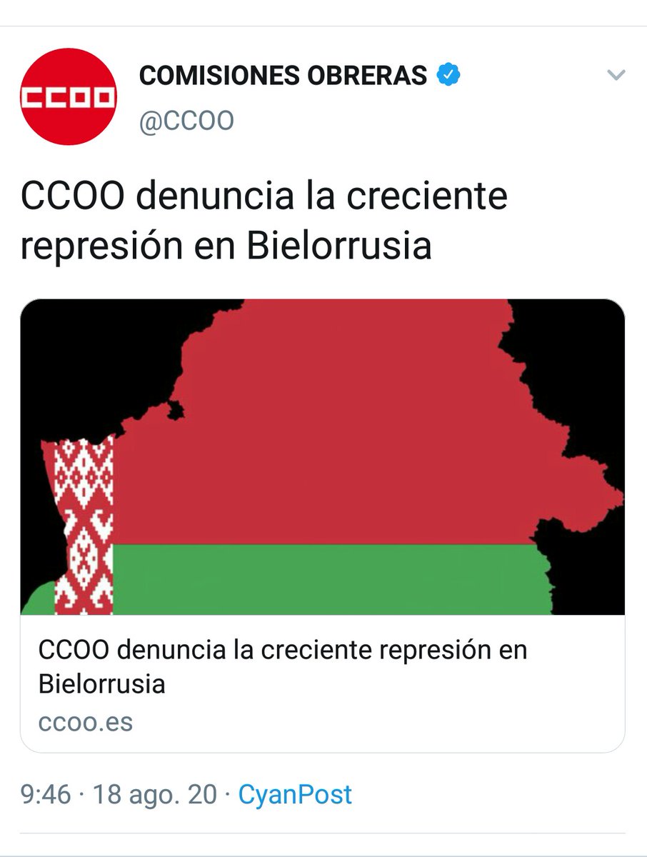 De manera bastante desconcertante, dos sindicatos españoles, CCOO y CGT, de corte teóricamente izquierdista, apoyan a la oposición bielorrusa mayoritariamente de derechas, cuyo programa de Gobierno incluye privatizaciones y medidas neoliberales.