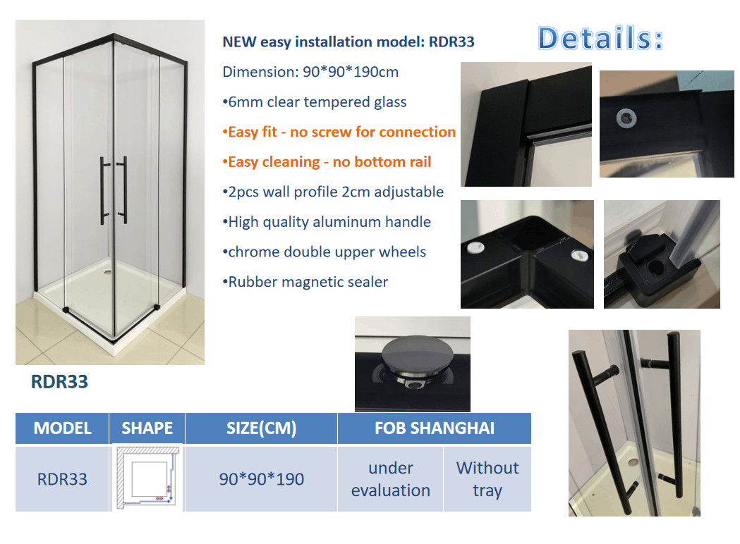 Hahaha, longtime have not shared something . 
Today let me show you our new black model!!!
6mm clear glass
long stainless steel handle
easy fit and easy clean
#shower #room #black #enclosure #cabin
cs4@royoltd.com