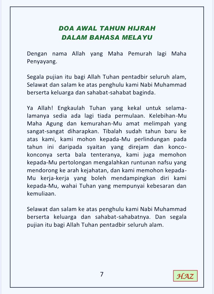Doa Dalam Bahasa Melayu