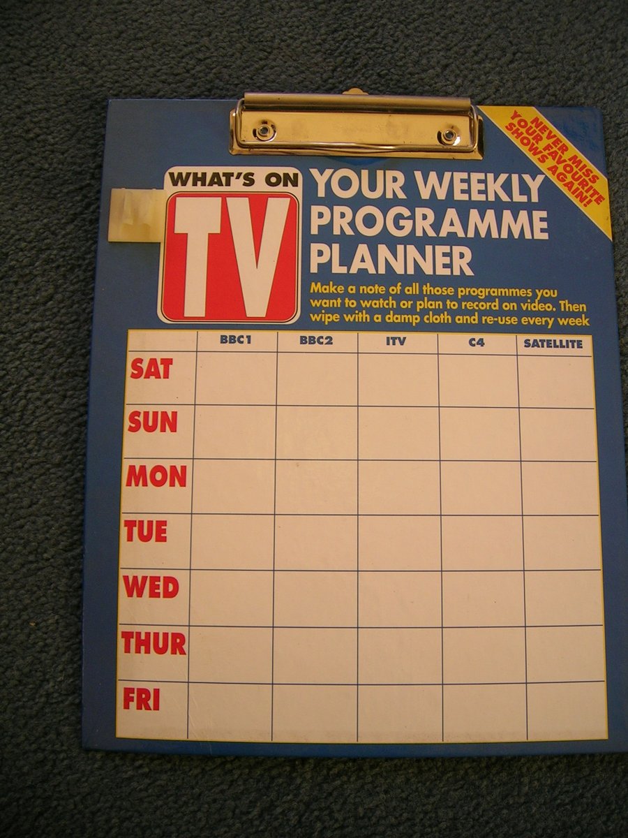 MostlyPrint's tweet photo. In 1991, the launch issue #1 of WHAT's ON TV was launched - with this FREE clipboard, so all the family could plan their demands. A lockdown boon!
#IPCmagazines @TImedia @whatsontvuk https://t.co/RWwU7Bfwpo