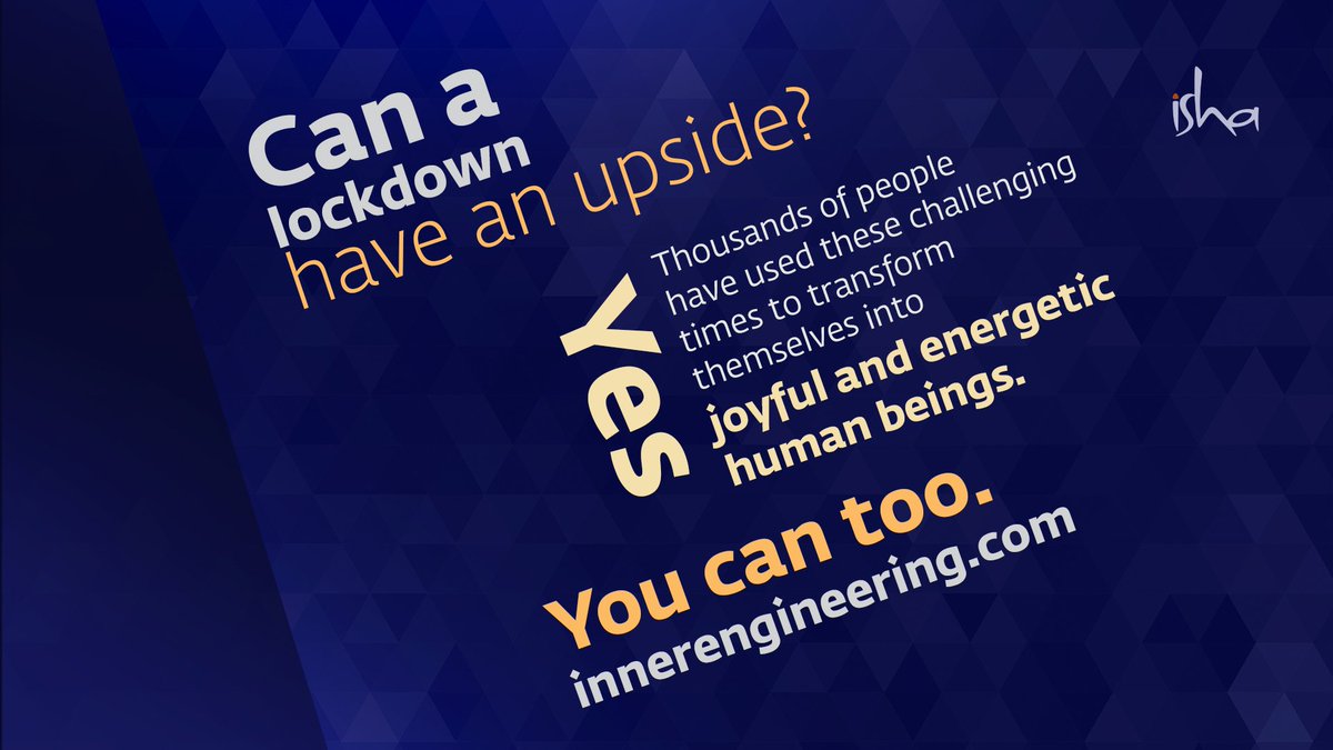 ishafoundation's tweet image. Every situation is a possibility for transformation. Even the times we are faced with. You can start a new chapter in life right away if you are willing. 

Register at isha.co/IEO-FB