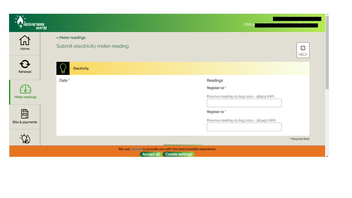 weewelshie's tweet photo. Hi @GreenNetworkEn - trying to submit readings but your portal has been down for 3 days - won't let you add a date, so readings can't be submitted. Any ideas on a fix? https://t.co/QQ3KuoSHKx