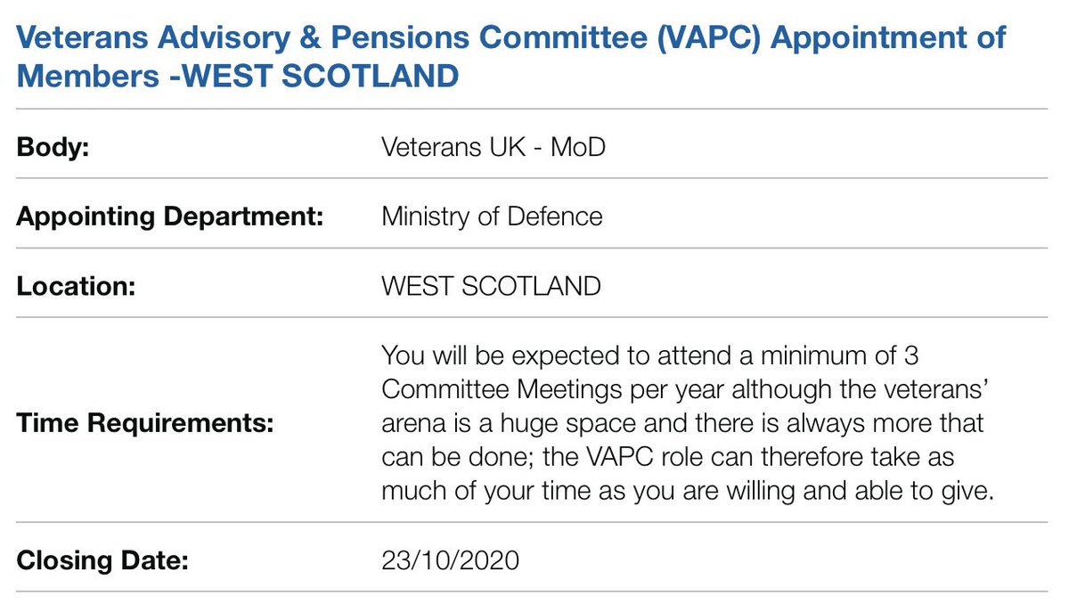 hrfca's tweet photo. 📢 The Veterans Advisory and Pensions Committee is looking for new members for its 13 regional committees! 📢
👉Click here to see the available positions: https://t.co/oLx9umX6sY!
#Veterans #VAPC #ArmedForces https://t.co/1FeapB85iz
