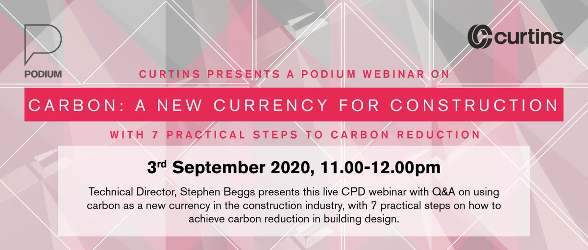 CurtinsConsult's tweet photo. More than 250 people have registered for our Podium webinar on Carbon: A New Currency for Construction. Book your free place now: https://t.co/ErTaxcPK2E 

#carbon #webinar #sustainability #carbonreduction https://t.co/hqmWwbCKNH