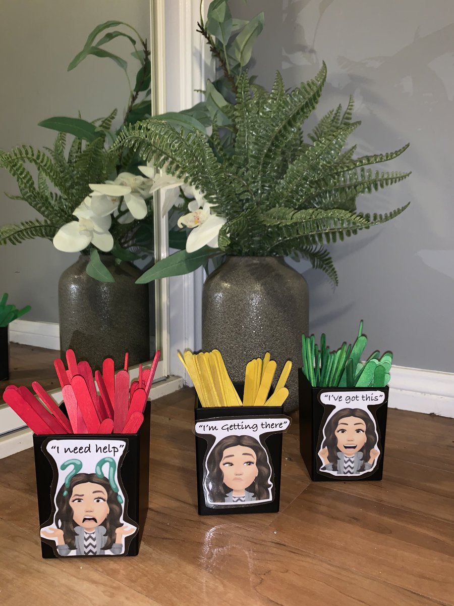 I have made these sticks for my students to give me feedback on how they are feeling about certain tasks. A way for students to pop one into their book before I mark to see how they are going and if they require more assistance without singling anyone out #acuedu_p