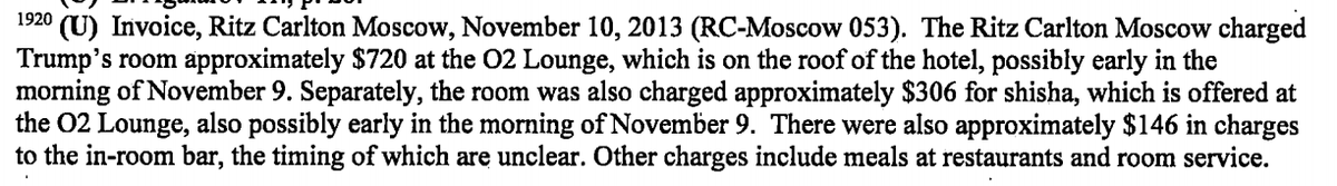 Here's what was billed to Trump's Ritz Carlton room, including on the night after the Agalarov party.