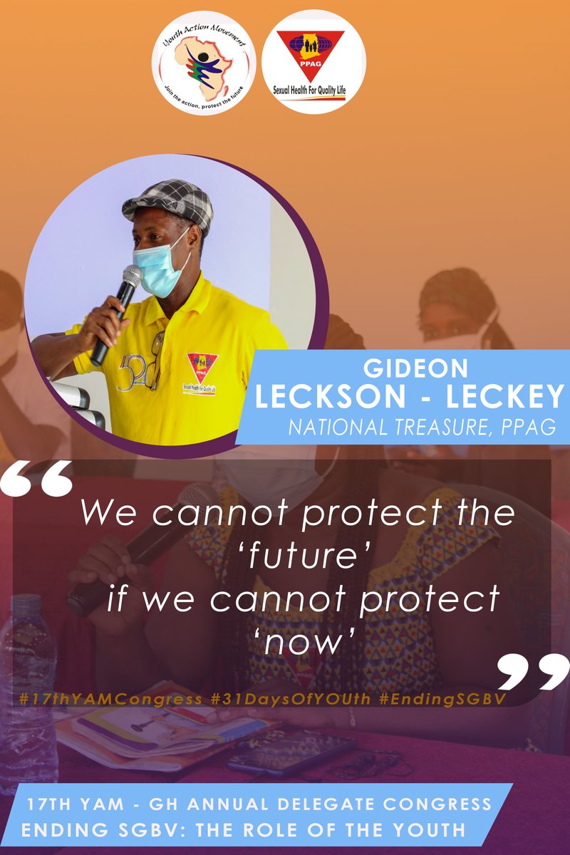<a href="/PPAGGhana/">Planned Parenthood Association of Ghana (PPAG)</a> National Treasurer <a href="/gLecksonLeckey/">Gideon LECKSONLECKEY</a> said "We cannot protect the FUTURE if we cannot protect NOW"

Young people are the future of tomorrow and their protection NOW is central to their development.
Let's protect our young people 
#Youth4GlobalAction 
#WednesdayWisdom