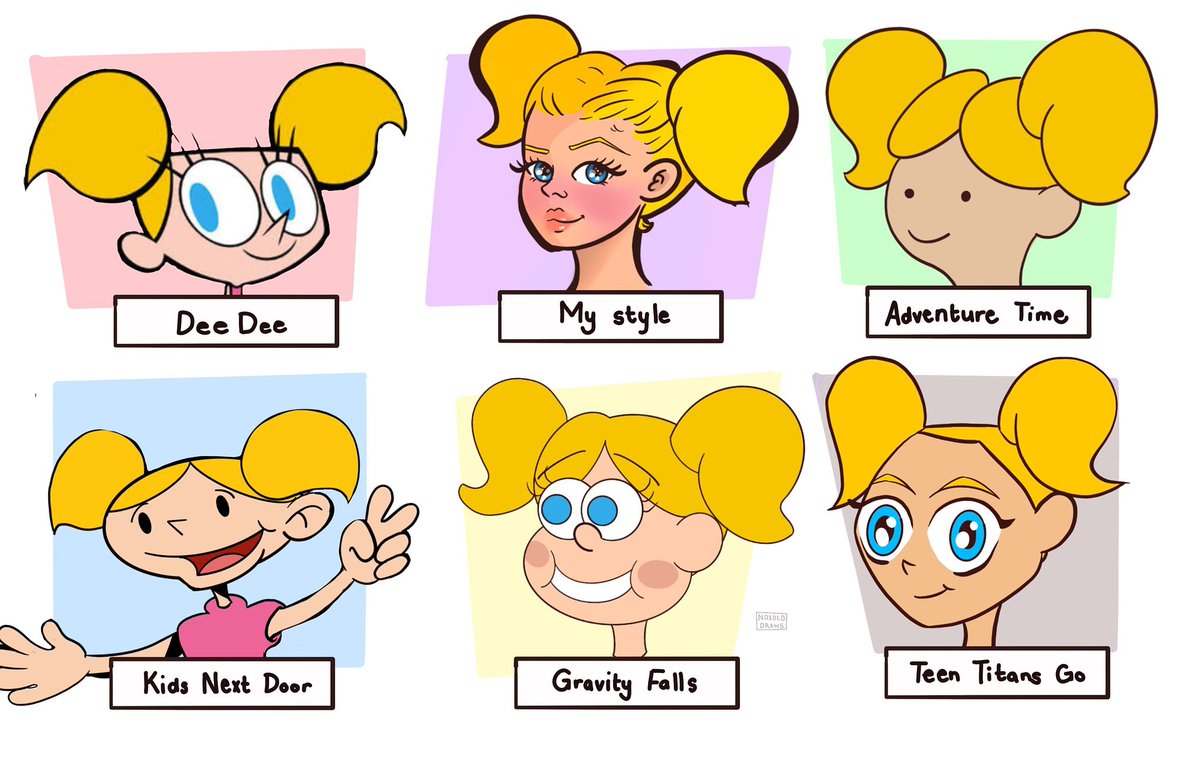 Nox_illustrates's tweet photo. Drawing DeeDee from Dexter's Laboratory as a cartoon from Adventure time, Kids next door, Gravity Falls, and Teen Titans ๐
#WednesdayWisdom #art #MinnieMustFall #Procreate https://t.co/RfodDPaGcu