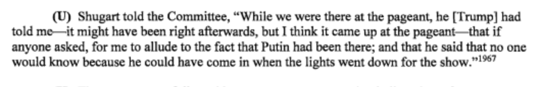 Trump wanted Paula Shugart to lie and say Putin HAD come to the pageant.