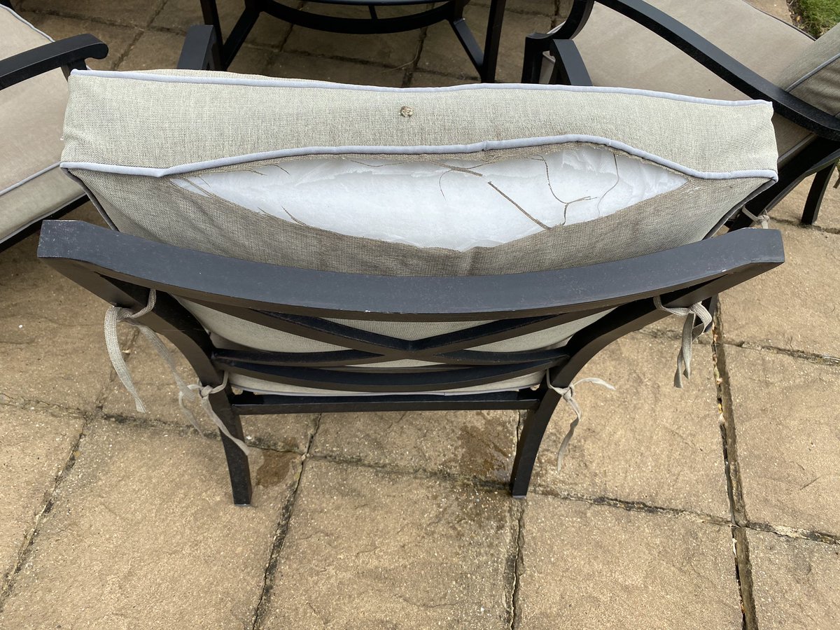 DeborahRees19's tweet photo. Oh my goodness, just in their third summer and my @Love_hartman weatherproof cushions look like this! 😱 https://t.co/wM5NcaUQDZ