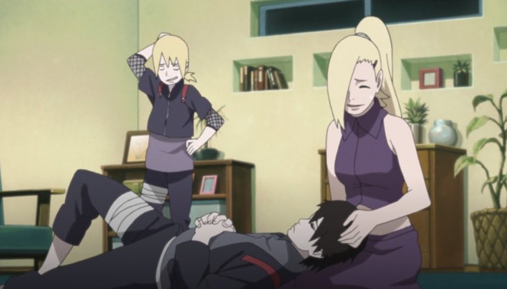 After Ino's marriage to Sai, Sai took over the Yamanaka surname, officially becoming a part of the Clan. Hence the Yamanaka blood now has the potential to perform Sai's exclusive Super Beast Scroll Technnique. Ino & Sai gave birth to Inojin Yamanaka, a promising heir to the Clan.