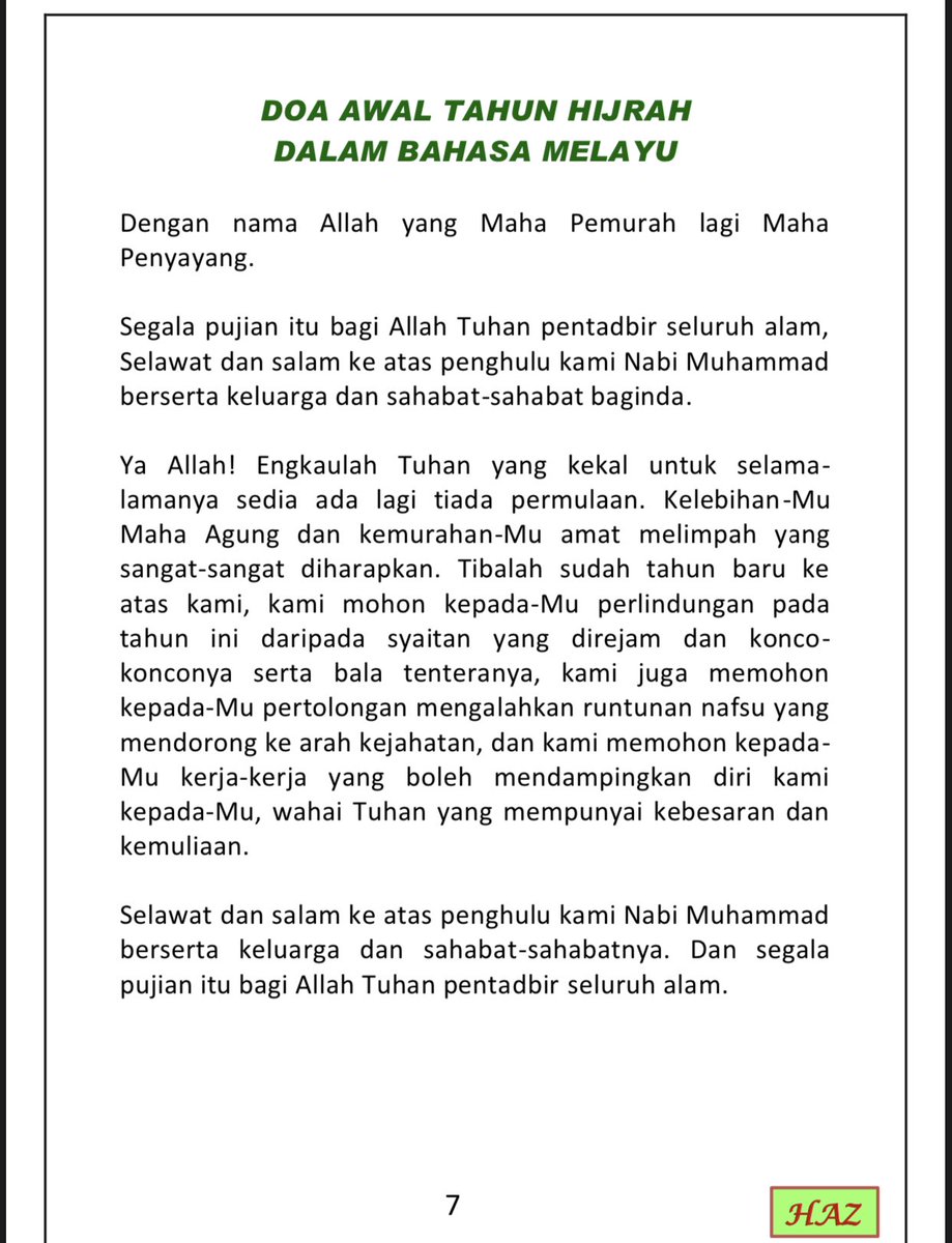 Doa Awal Tahun Dan Akhir Tahun Dalam Bahasa Melayu