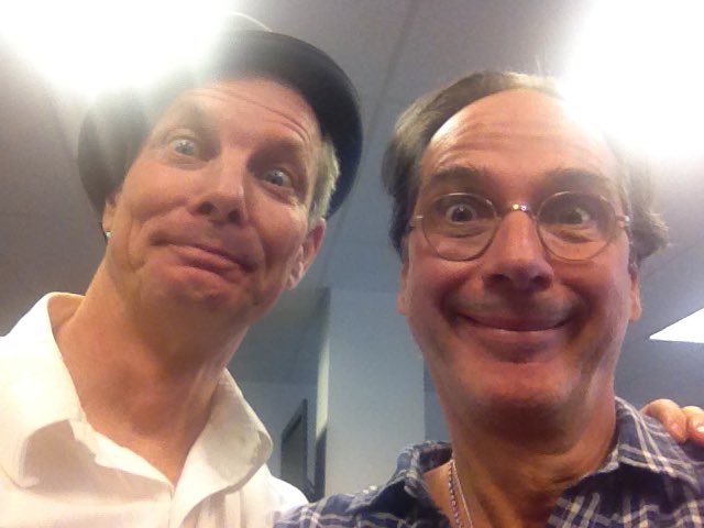 RandyTaradash's tweet photo. Stumbled across this photo of when, six years ago today, these two clowns happened upon my phone and took some selfies.
#billirwin #davidshiner #oldhats @actsanfrancisco #rehearsalshoot #tinalandau #OGclowns #livetheaterwillreturn #comedy #physicalcomedy https://t.co/0a0rmWJpe3