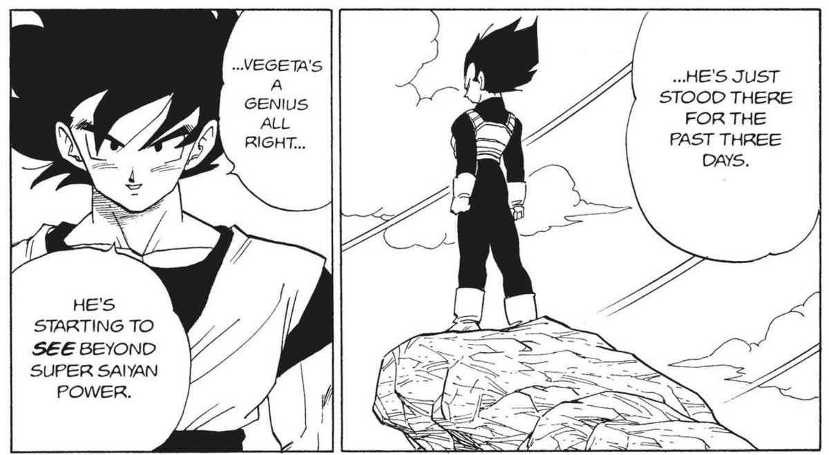 Trunks underestimates what he and others are capable of because of his fear and experiences. On the other hand, Vegeta makes a lot of mistakes, but he never makes the mistake of underestimating what he is capable of, as mentioned by both Piccolo and Goku in this arc.