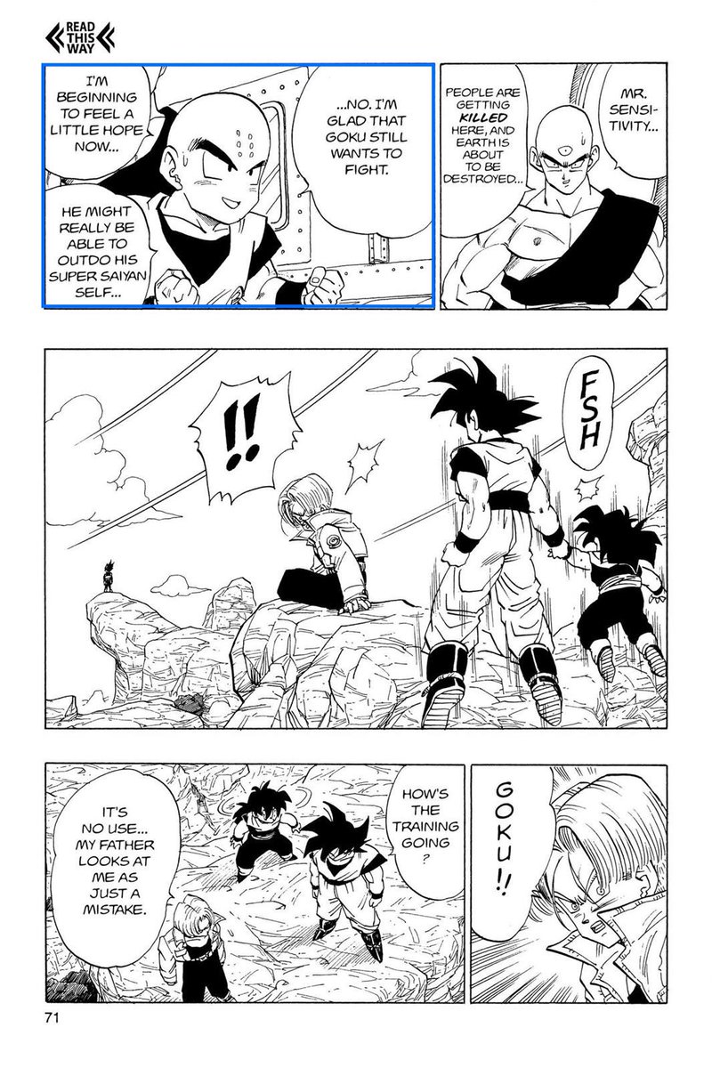 than anyone. In a way this is similar to the protagonists, who also desire power: both Vegeta and Goku desired to surpass their previous limits to become ascended past a regular super saiyan. But they are not the one who defeat cell: it is, as everybody knows now, gohan.