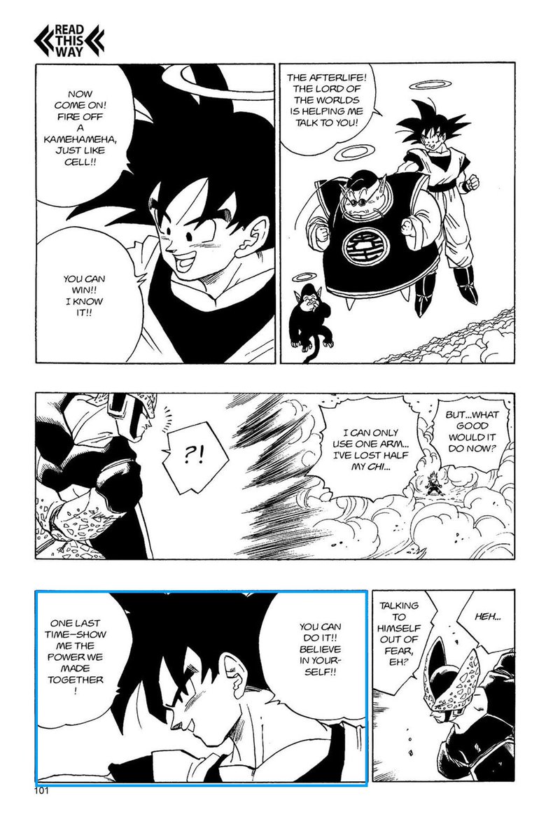 who is content, and could appreciate the small things in life, that defeated cell. He didn’t challenge himself and out of everyone, his limitations were self-imposed. This ties into the idea of how having confidence and belief in yourself and ability goes a long way.