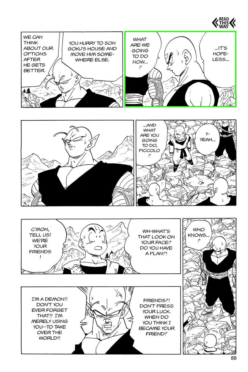 they believe the situation they find themselves in is hopeless as Goku WAS their “hope”. However, the arc ends with both Goku in the present and future being dead, yet peace is achieved nevertheless. The message being, that as long as someone can take on the mantle of a protector