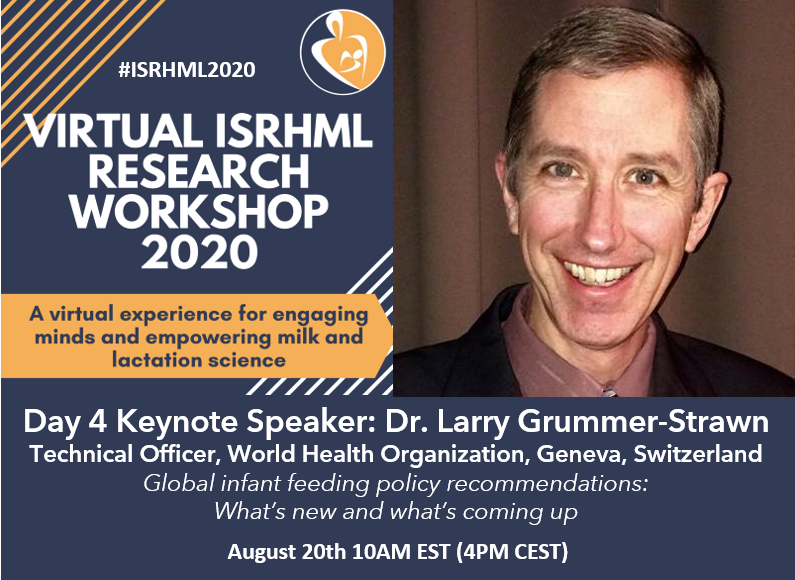 ISRHML's tweet photo. Join us tomorrow for Day 4 of #ISRHML2020!
Our Keynote Speaker is Dr. Larry Grummer-Strawn from @WHO
Keynote talks = FREE to all on our YouTube channel: https://t.co/Y3QaJiLCpf
ePosters, short talks, virtual networking = FREE for ISRHML Members
Info: https://t.co/gBTj2OO8xG https://t.co/zBjkUeSQps
