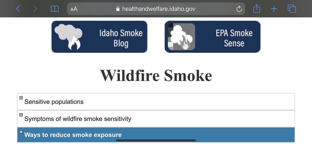 Wildfire Smoke Resources from  @IDHW