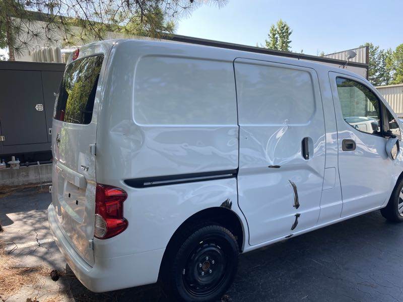 DukeCollision's tweet image. Before and After 2020 Nissan NV 200 Compact Cargo SV, Replace Side Loading Door , Repair Side Panel, Replace Mirror Rt, Replace Fender Lt. Duke Collision Auto BOdy Repair 919 8038300