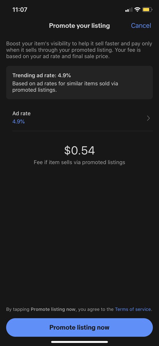 Step 5: PROMOTEPromote your listing so that it’ll reach more people and you’ll be more likely to sell your item. It’ll charge you a certain percentage but worth it generally!