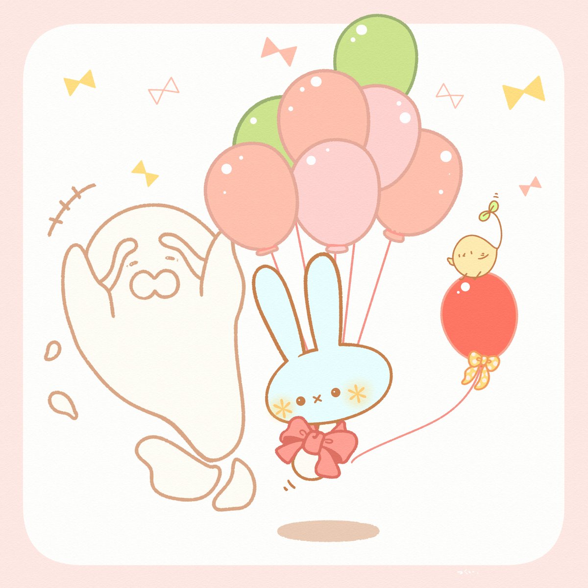 じぃじと一緒に風船あそび ヽ ノ イラスト 風船 みず 津久井 紫乙のイラスト