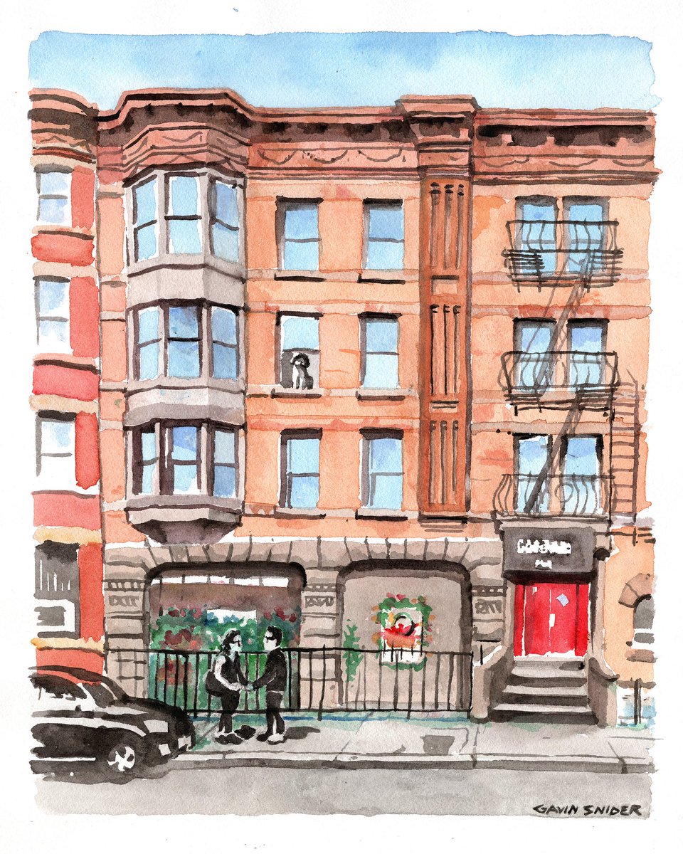 GavinSnider's tweet photo. 🎶I have often walked down this street before, but the pavement always stayed beneath my feet before.
All at once am I, sev'ral stories high, knowing I'm on the street where you live.🎶
#DrawNYC #commission #warrenst #boerumhill #parkslope #myfairlady #urbansketchers https://t.co/1z7vW212Ad
