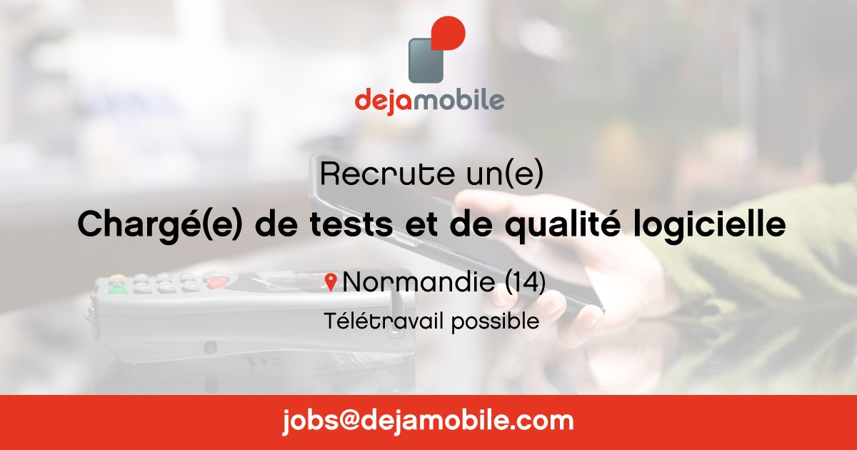 dejamobile's tweet photo. [Dejamobile recrute] Nous recherchons notre prochain-e chargé-e de qualité, rejoignez une équipe dynamique et ambitieuse et contribuez au rayonnement international de la #DejaTeam. Postulez ici ➡️ https://t.co/UR3Sjv1jFR https://t.co/KwxYiTszHN