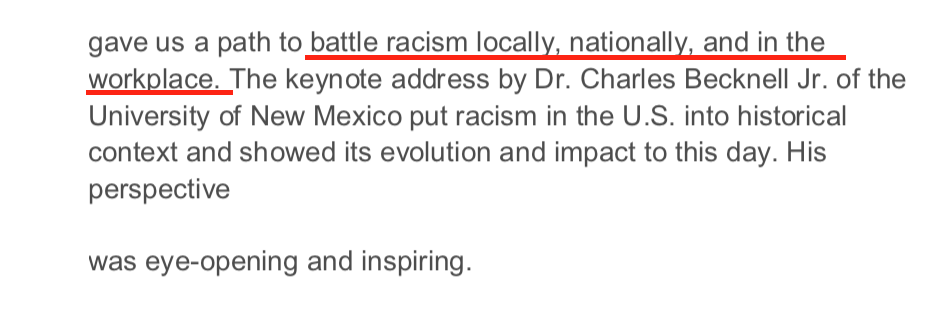 Last week, Sandia held a new thought-work session for about "systemic racism" for 3,000 employees.According to one attendee, the speakers claimed whites have exploited African-Americans, must pay reparations, and must "battle racism locally, nationally, and in the workplace."