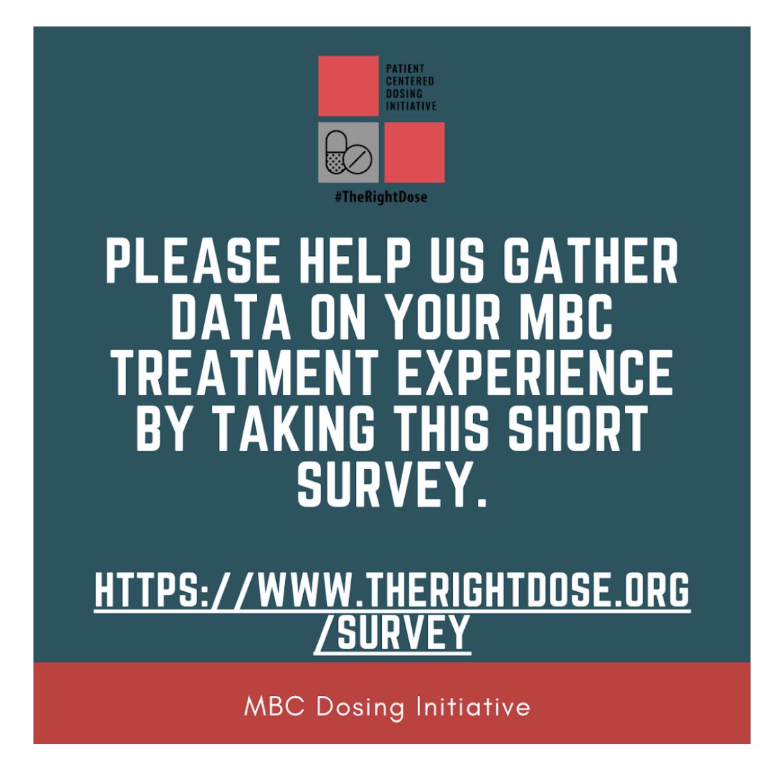 We are almost at the finish line. Let your MBC voice be heard. Visit therightdose.org and take the survey. #bcsm #metavivor #thriver