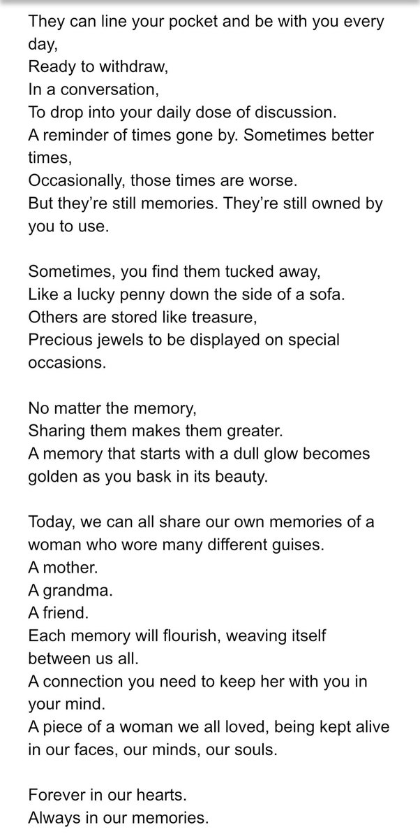 Emily Weston On Twitter Today We Said Goodbye To My Beautiful Grandma I Wrote Read This Poem For Her And I Hope By Standing Up There Today I Made Her Proud