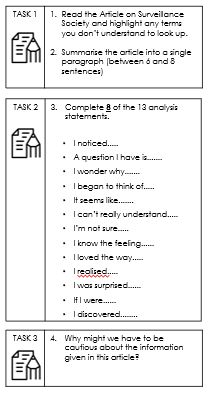 HecticTeacher's tweet photo. In an attempt to get my A Level students to read a little more widely I am using article analysis tasks for homework which will then be Speed Dated in class - where I randomly choose which students will have to talk to me. 
Although no speed dating jsut yet. https://t.co/yAivPJi3iM