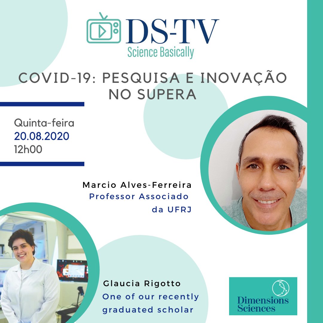 DimensionsSci's tweet image. Join us tomorrow at 12pm in Brazil (11am EST US)! Find us on Instagram @dimensionssciences

Research and innovation during the Covid-19 pandemic.

#pandemic2020 #sciencetalk #scienceinterview #scienceinbrazil #covid19 #covid19impact