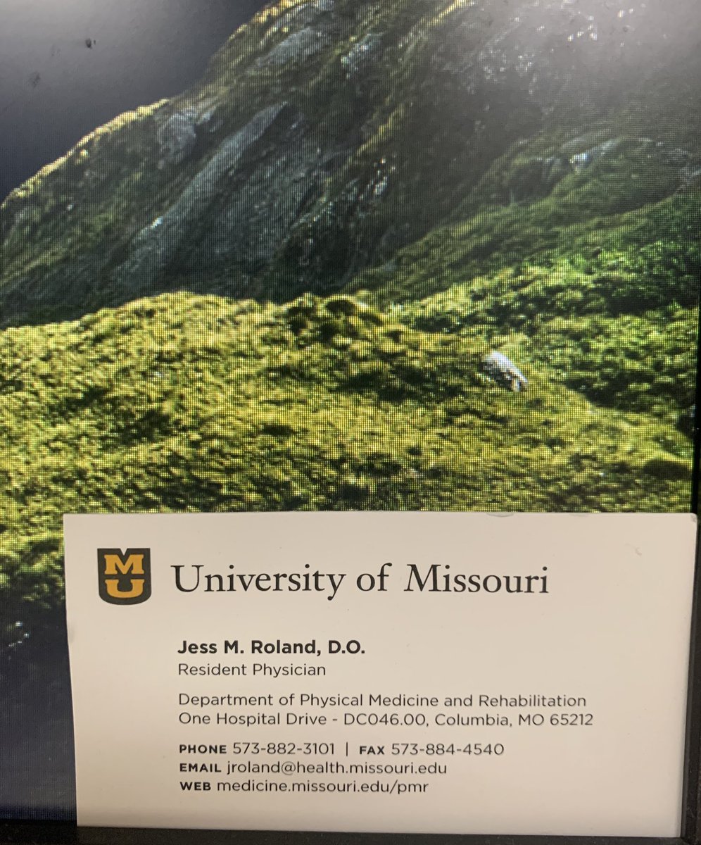 JessRolandDO's tweet photo. @MizzouPMR means business. I love that my program aims to teach its residents the business side of rehabilitation medicine, as it has vast implications on patient care https://t.co/Andc4vgnAV