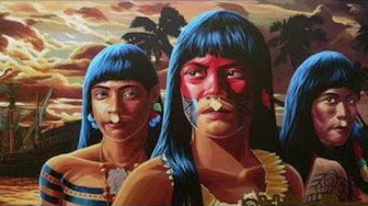 Though the kingdoms were governed by men, the Taíno had a matrilineal system of kinship, descent & inheritance; women were the head and heirs of the family. It is believed that Taíno women wore their hair in bangs & adorned themselves in gold jewelry, paint, and/or shells.