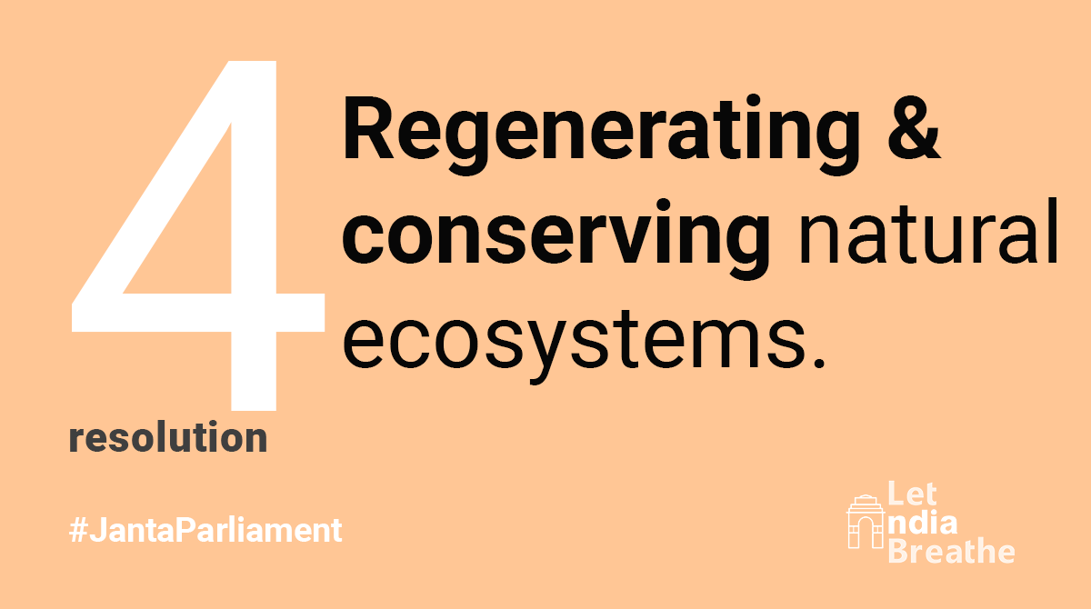 Recognise the rights of nature as a Constitutional right, building on the traditional respect that all traditions in India have accorded it, using recent court judgements recognising the rights of Ganga, Yamuna and animals #JantaParliament