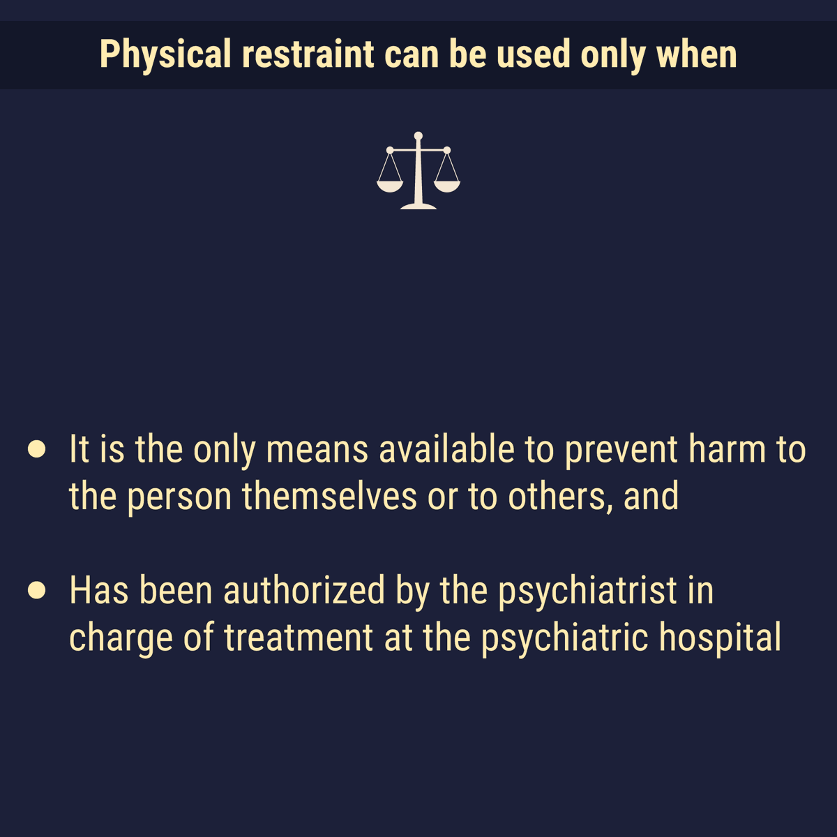 mentalhealthind's tweet photo. When can physical restraint be used? #MHA2017 https://t.co/KuBrELblEW