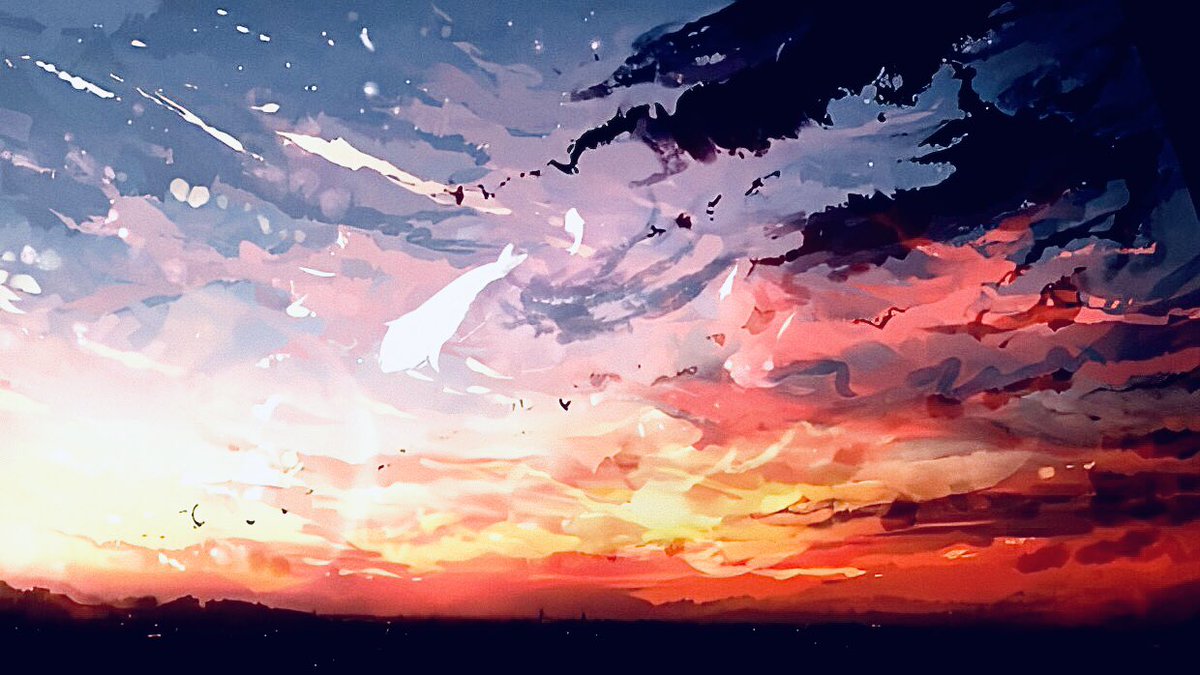 夕焼けが迫ってくる 絵描きさんと繋がりたい 背景 うらなのイラスト