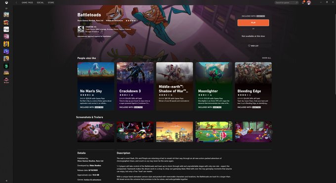 I'm confused I thought battletoads was out today according to the Xbox App for gamepass on PC it says<a href="/tag/battletoads"class="tags"><span>#battletoads</span></a>